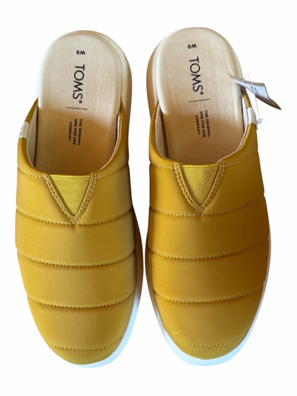 TOMS Quilted Slip-On Mule in Mustard Yellow
